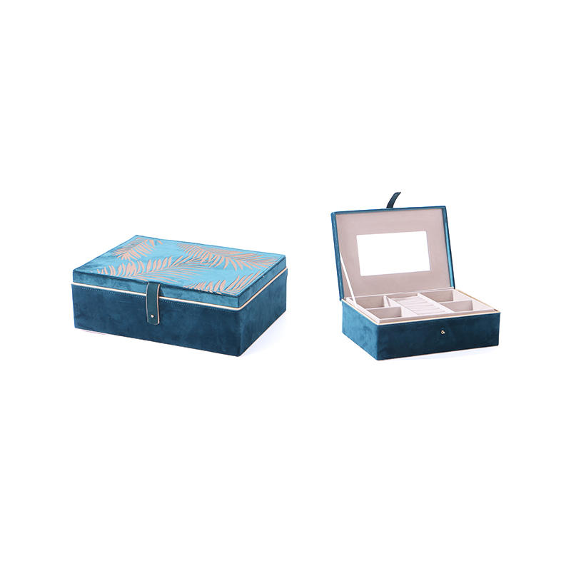 Two Compartment JEWEL BOX With Mirror/Printed Velvet Jewel Box 31*22*11CM