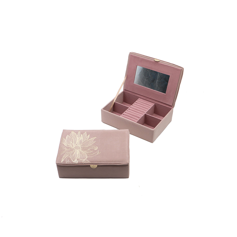 Printed Velvet Jewel Box With Mirror 31*22*9CM