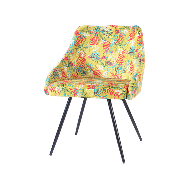 Printed Velvet Arm Chair (KD LEGS) 59*59*75CM	