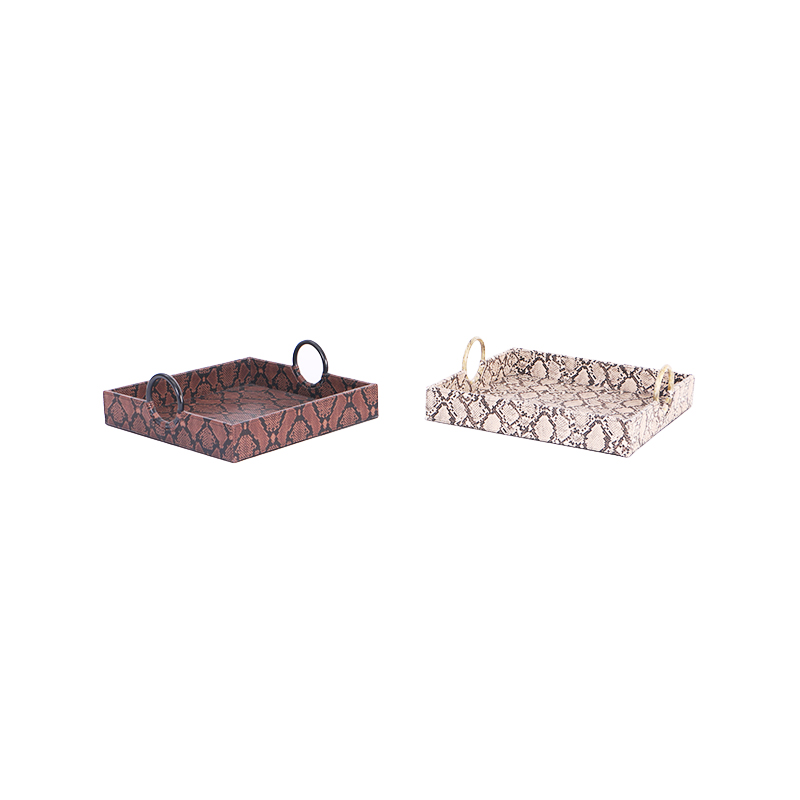 Snake PU Storage Deco-Tray 2/S L36.5-40.0CM