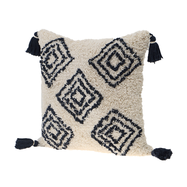 Square Tufted Embroidery Cushion  45*45 with filling 480g