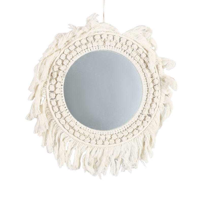 Round wall mounted mirrors / hand woven mirrors / handmade makeup mirror / home decorations