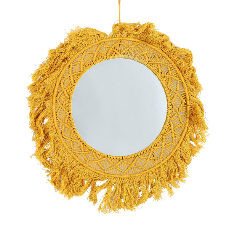 Round wall mounted mirrors / hand woven mirrors / handmade makeup mirror / home decorations