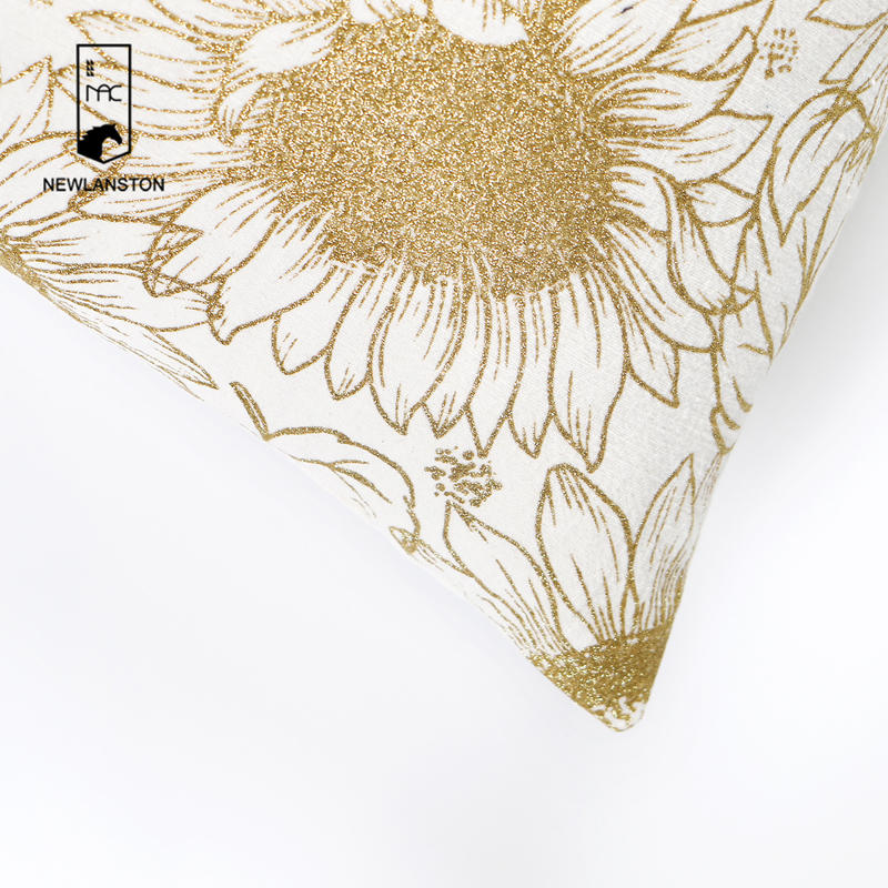 Square throw pillowcase sofa living room pillow case decoration cushion cover with golden pattern