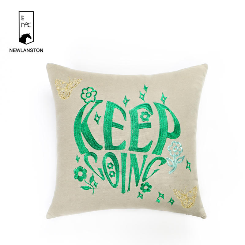 Square throw pillowcase sofa living room cushion cover decoration pillow case with green pattern