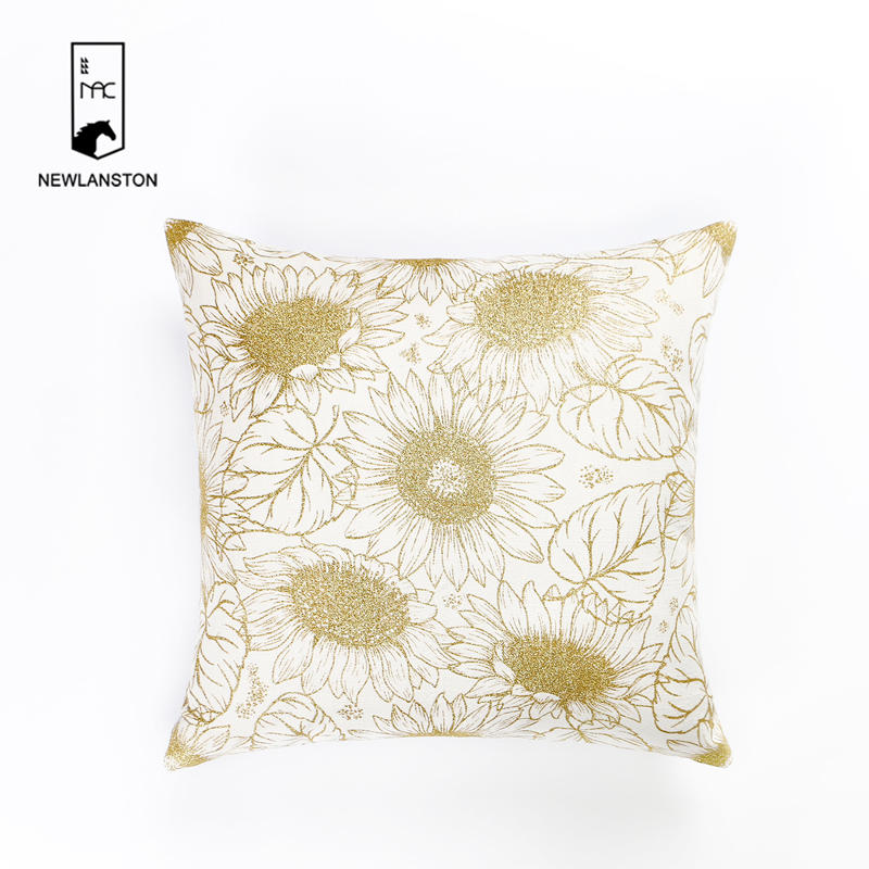 Square throw pillowcase sofa living room pillow case decoration cushion cover with golden pattern