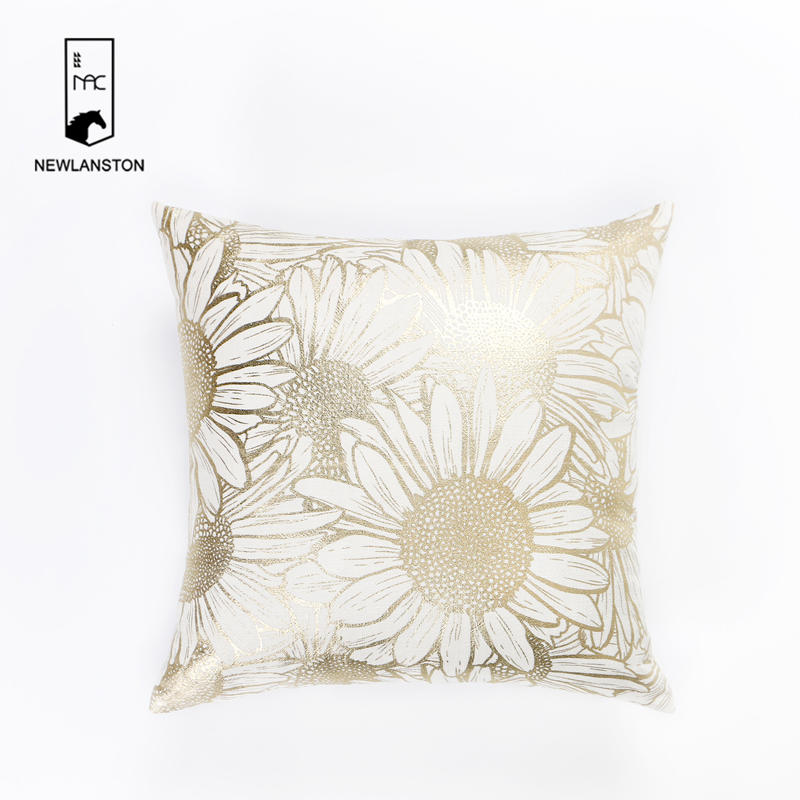 Square sofa living room pillowcase home decor throw pillow case decoration cushion cover with golden pattern
