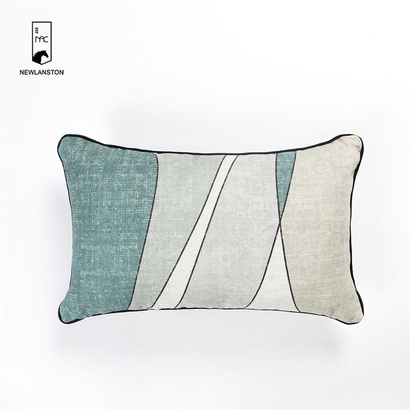 50x30 Cushion cover  ( 70% linen+30% cotton, with black piping)