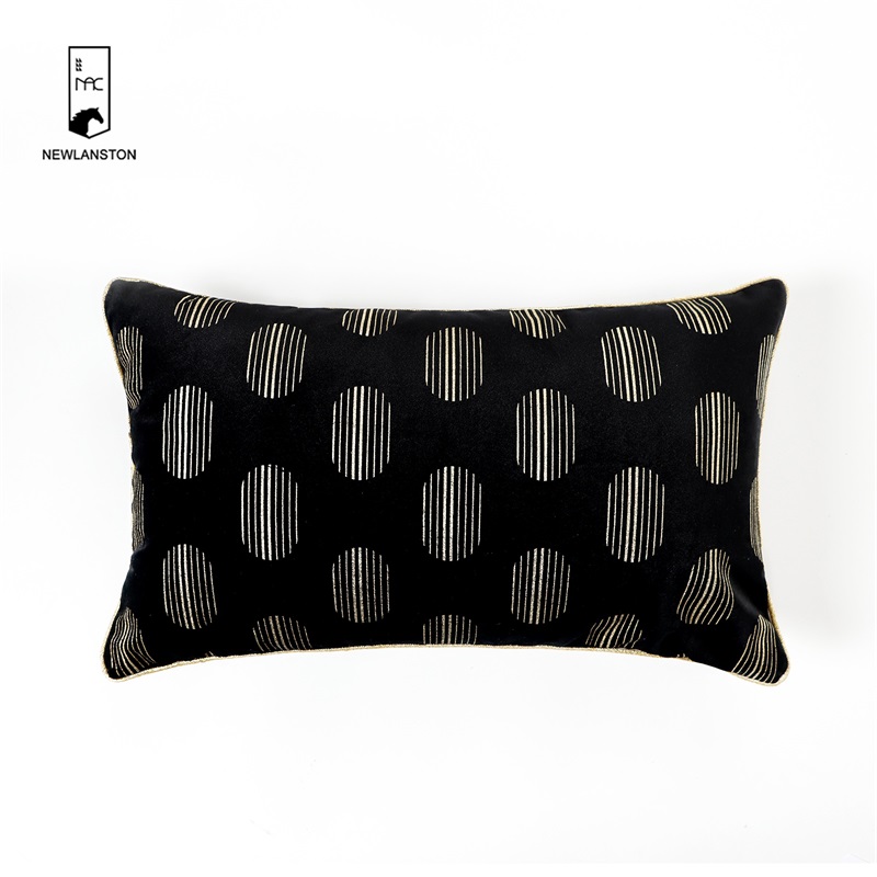  50x30 Foil gold printed velvet Cushion cover
