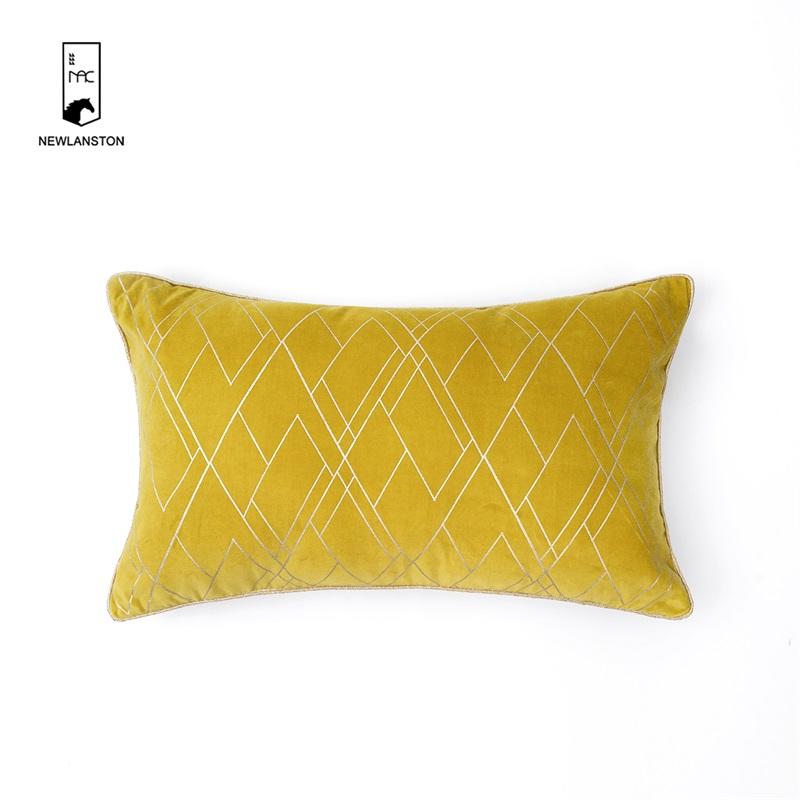 50x30 Foil gold printed velvet Cushion cover 