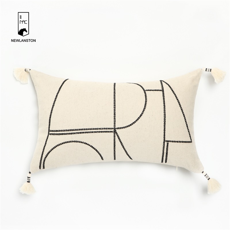 50x30  Recycled cotton Embroidery Cushion cover 