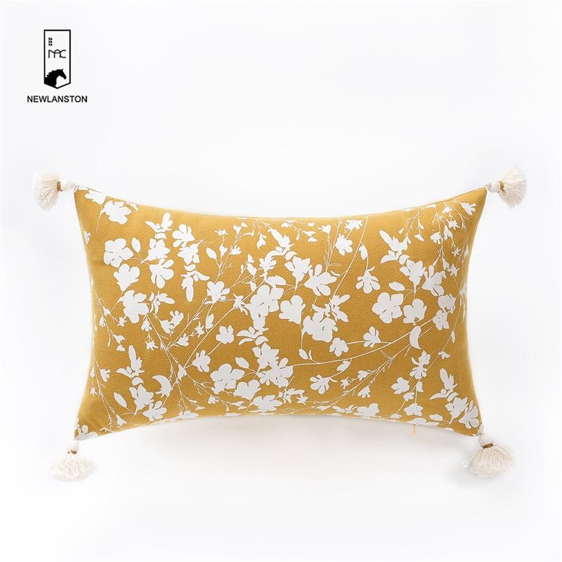 50x30 Recycled cotton Printed Leaves Cushion/Pillow cover 