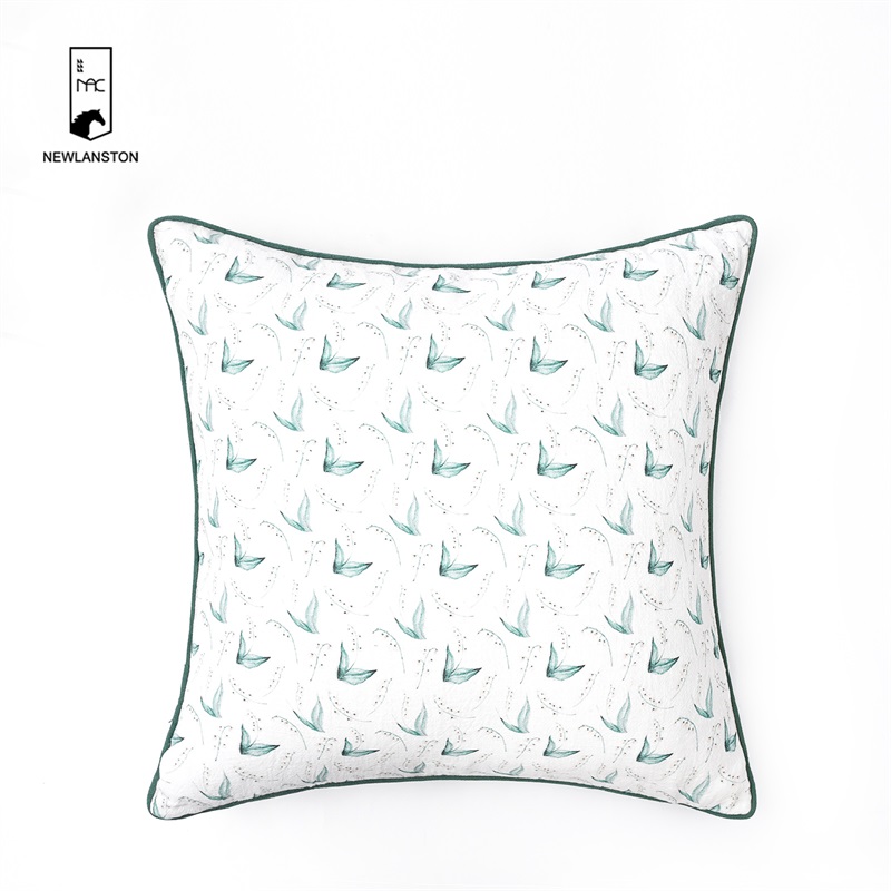  45x45 Digital printed Leaves washed linen Cushion/Pillow cover 