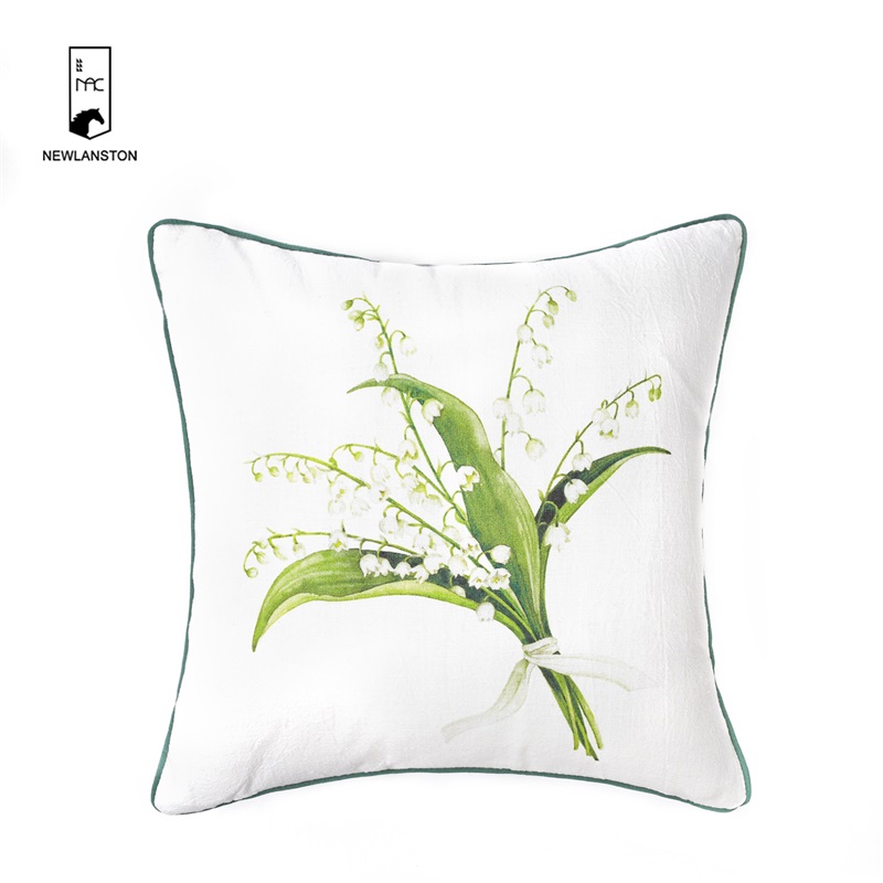  45x45 Digital printed Leaves washed linen Cushion/Pillow cover 