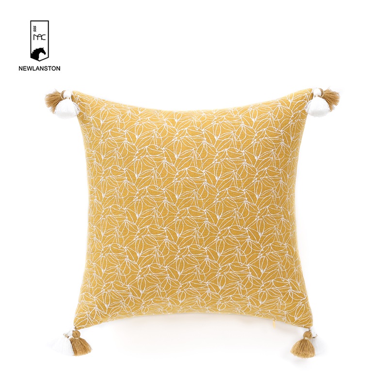 50x30 High quality washed Linen Printed Leaves Cushion/Pillow cover  