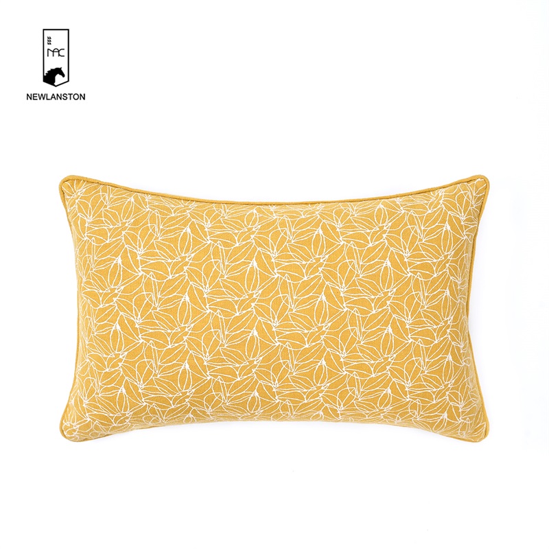 50x30 High quality washed Linen Printed Leaves Cushion/Pillow cover  