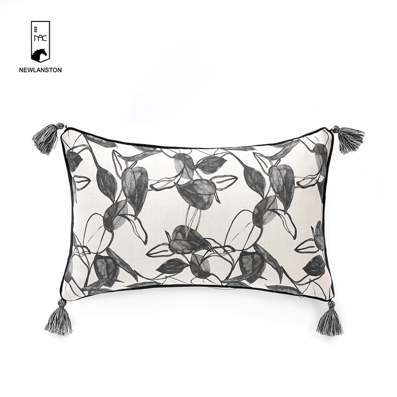 50x30 Recycled cotton Printed Leaves Cushion/Pillow cover 