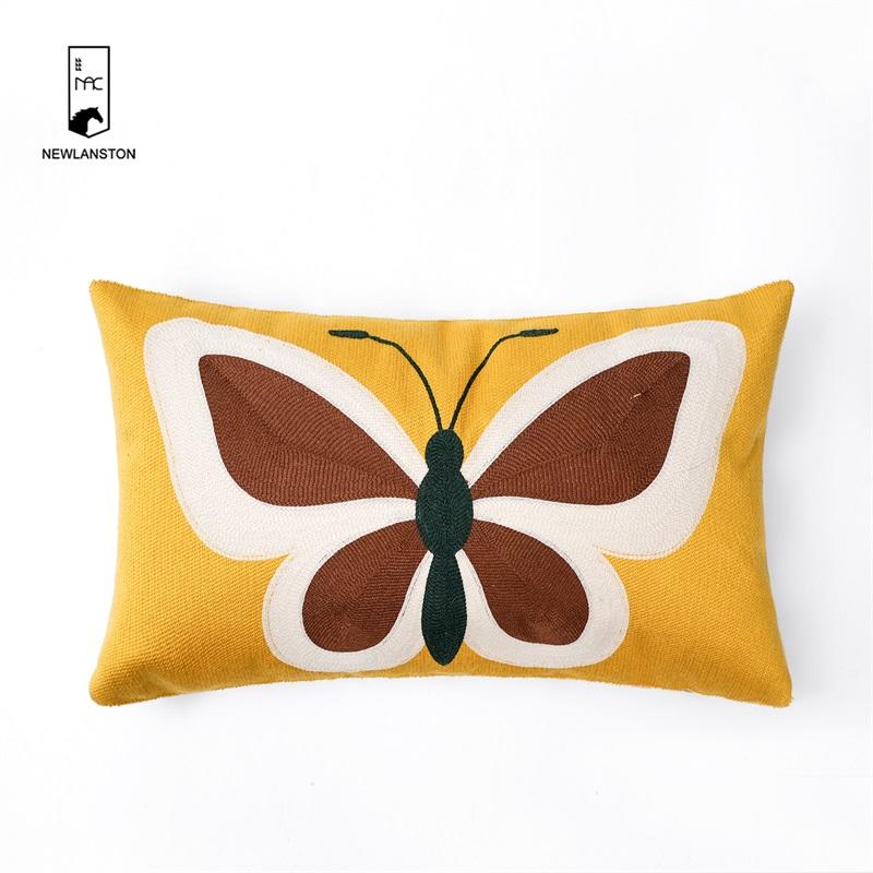 50x30 High quality Embroidery Butterfly Cushion/Pillow cover   