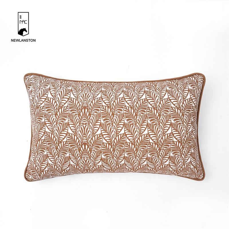 50x30 High quality Recycled cotton Printed Leaves Cushion/Pillow cover 
