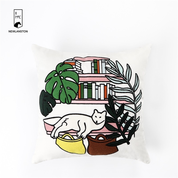45x45  OekoTex Certified Embroidery Cushion cover 
