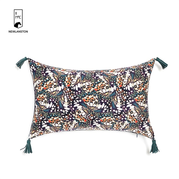 50x30  Digital printed velvet/PU tassels Cushion cover 