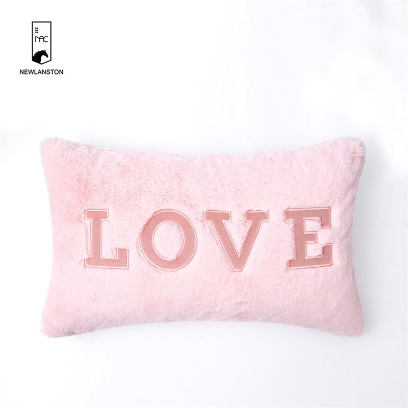 50x30 Fur Patchwork embroidery Cushion cover