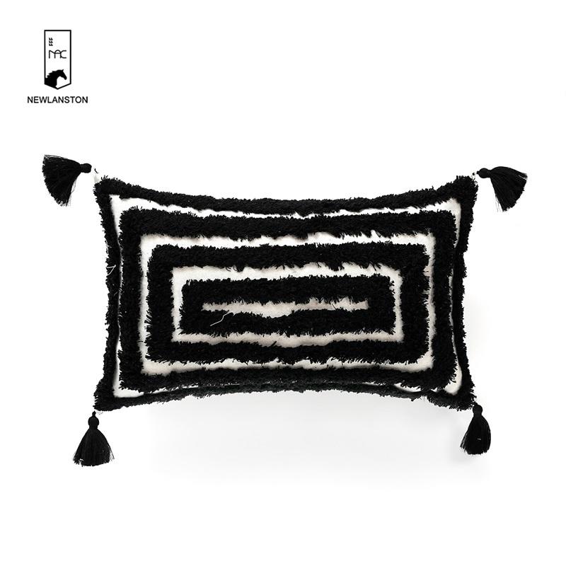 50x30 Tufted embroidery Geometric Strips Cushion cover 