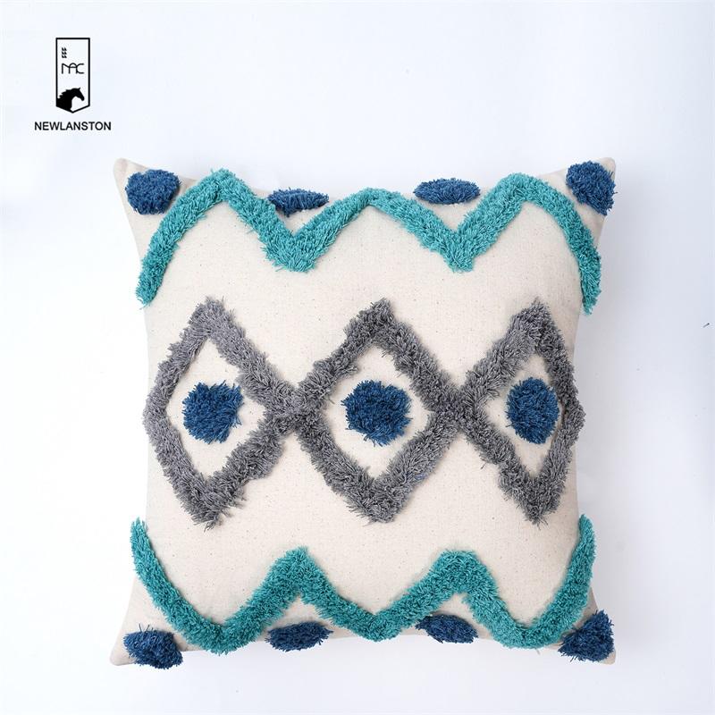 45x45 Tufted Cushion Cover Boho Embroidery Bohemian Moroccan Cushion Covers  