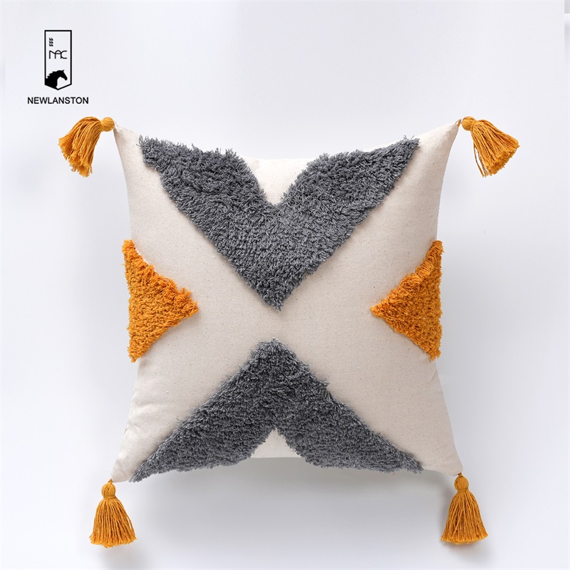 45x45 Tufted Cushion Cover Tassels Boho Embroidery Bohemian Moroccan Cushion Covers 