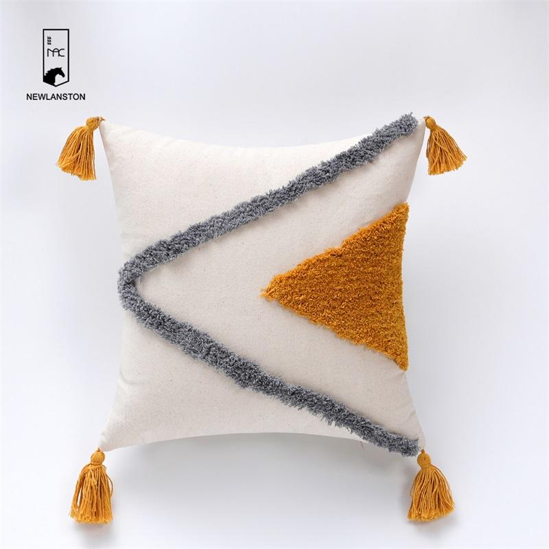 45x45 Tufted Cushion Cover Tassels Boho Embroidery Bohemian Moroccan Cushion Covers