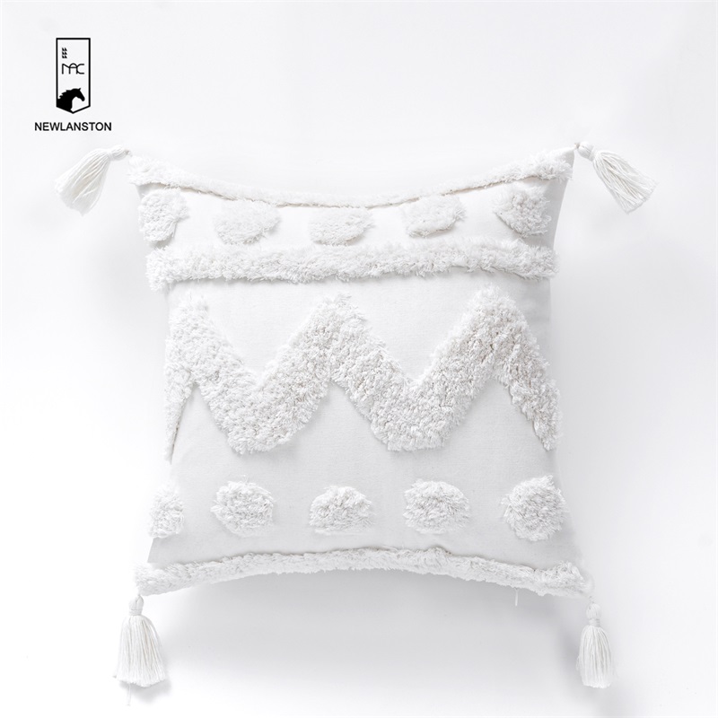 45x45 Morocco Style  Cotton Tufted Bohemian Cushion Cover Boho Throw Pillow Covers 