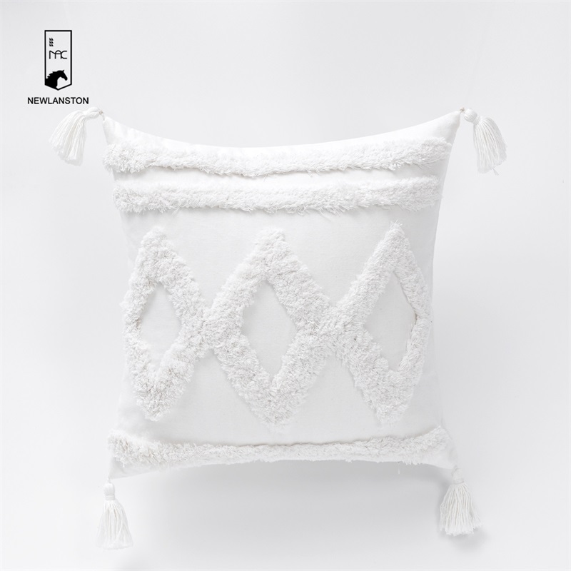 45x45 Morocco Style  Cotton Tufted Bohemian Cushion Cover Boho Throw Pillow Covers