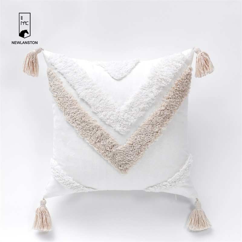 45x45 Morocco Style  Cotton Tufted Bohemian Cushion Cover Boho Throw Pillow Covers