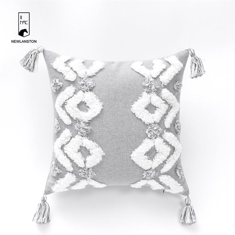 45x45Morocco Style  Cotton Tufted Bohemian Cushion Cover Boho Throw Pillow Covers