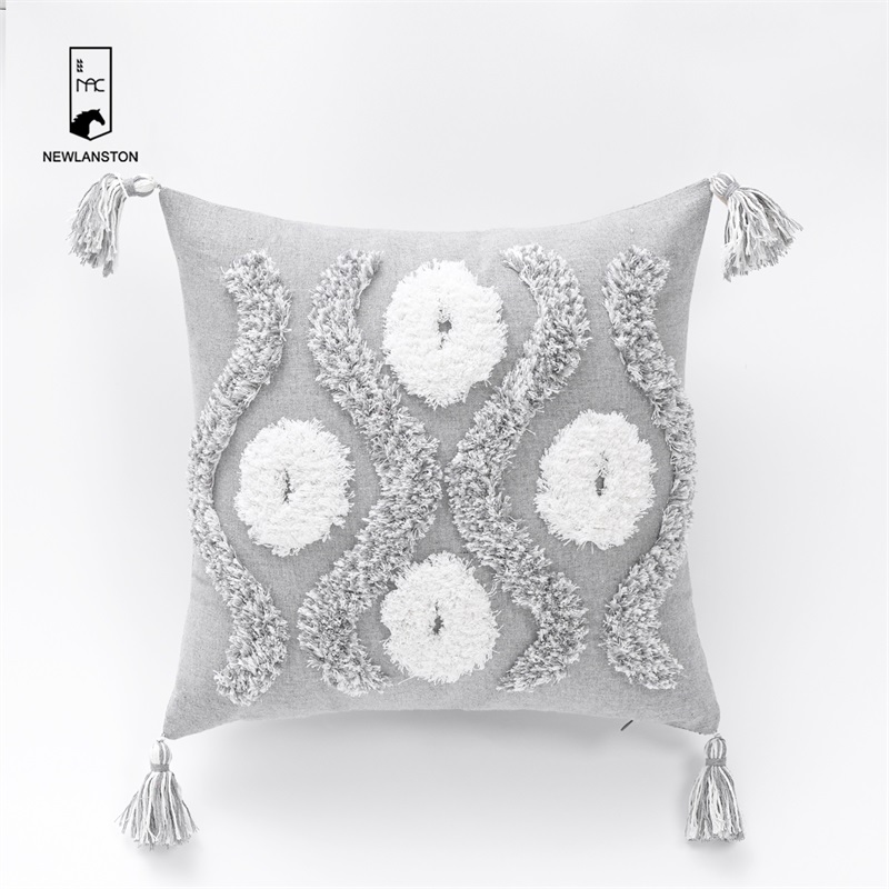 45x45Morocco Style  Cotton Tufted Bohemian Cushion Cover Boho Throw Pillow Covers