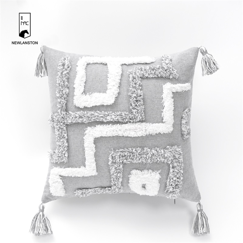 45x45 Morocco Style  Cotton Tufted Bohemian Cushion Cover Boho Throw Pillow Covers 