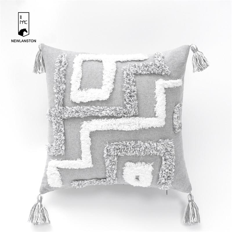 45x45Morocco Style  Cotton Tufted Bohemian Cushion Cover Boho Throw Pillow Covers