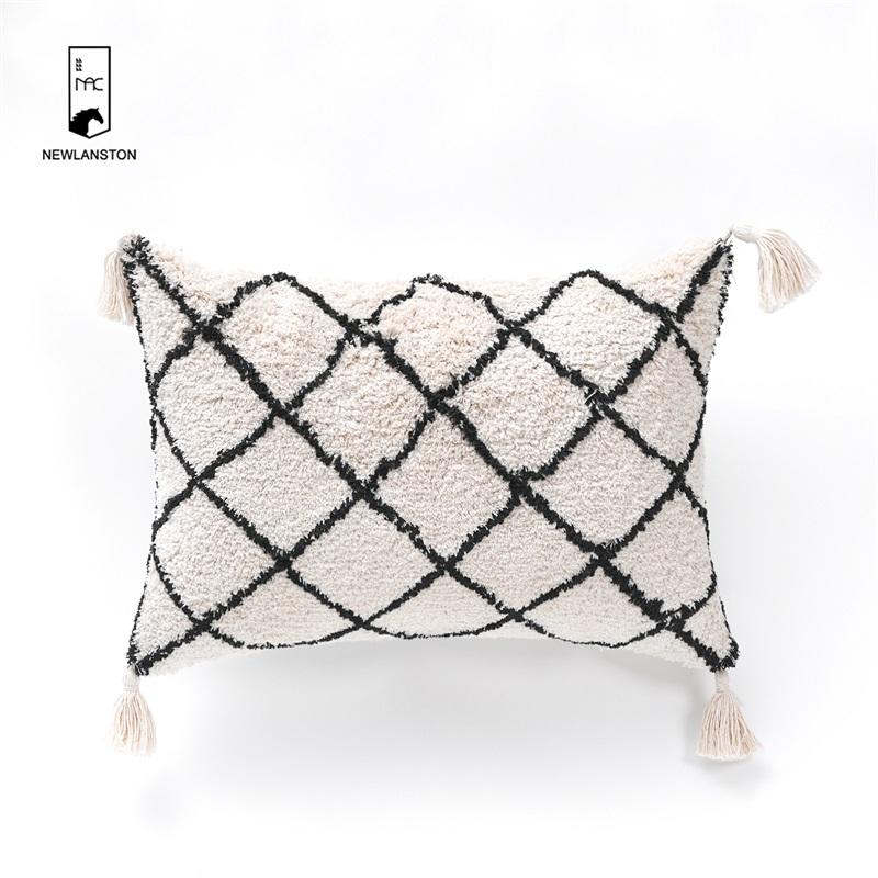 60x40 Cotton Tufted Bohemian Cushion Cover Boho Throw Pillow Covers   