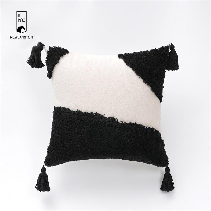  45x45 Cotton Tufted Bohemian Cushion Cover Boho Throw Pillow Covers  