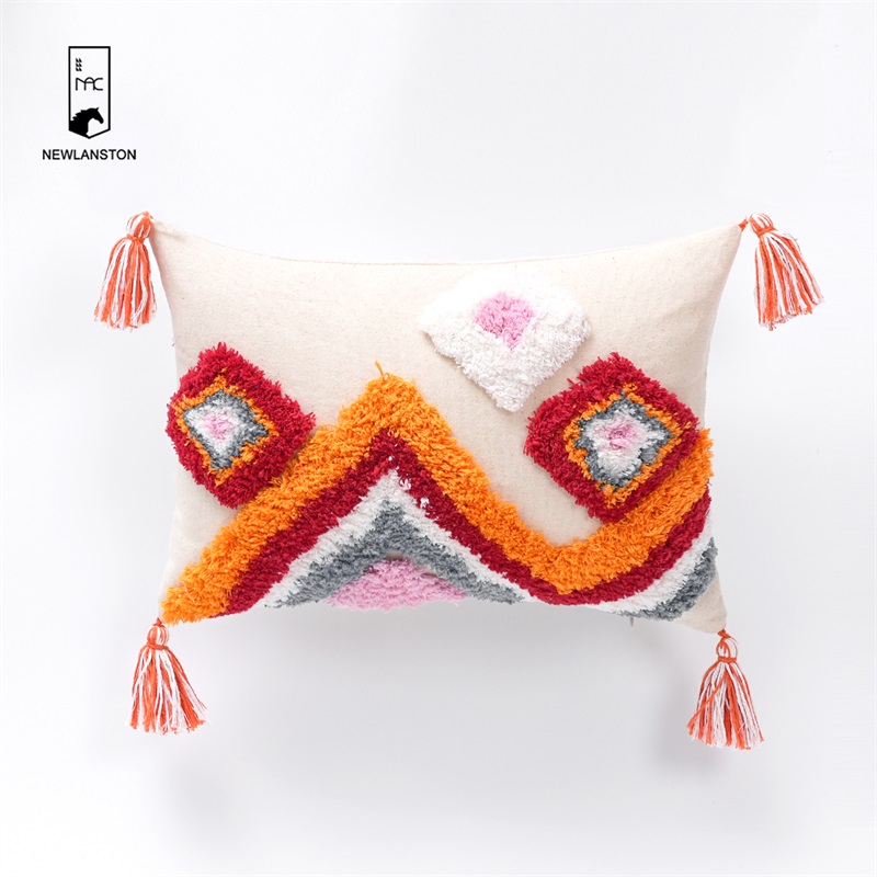 50x30 Cotton Tufted Bohemian Cushion Cover Boho Throw Pillow Covers   