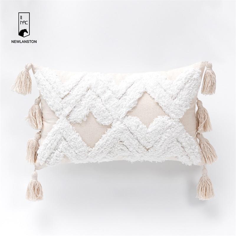 50x30 Cotton Tufted Bohemian Cushion Cover Boho Throw Pillow Covers   